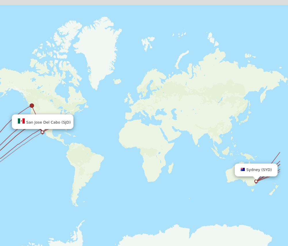SJD-SYD flight routes