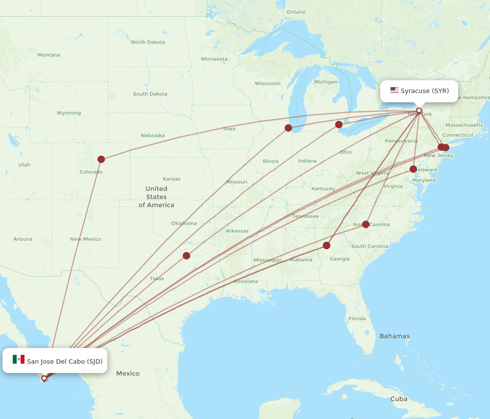 SJD-SYR flight routes