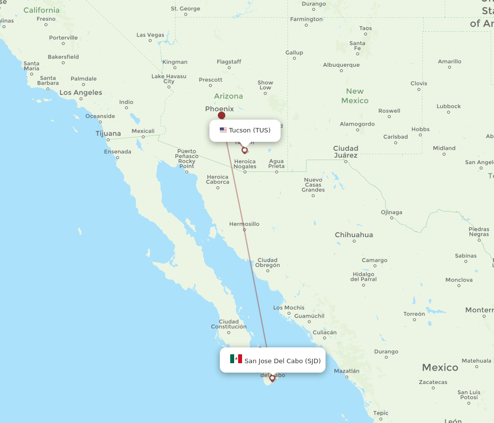 SJD-TUS flight routes