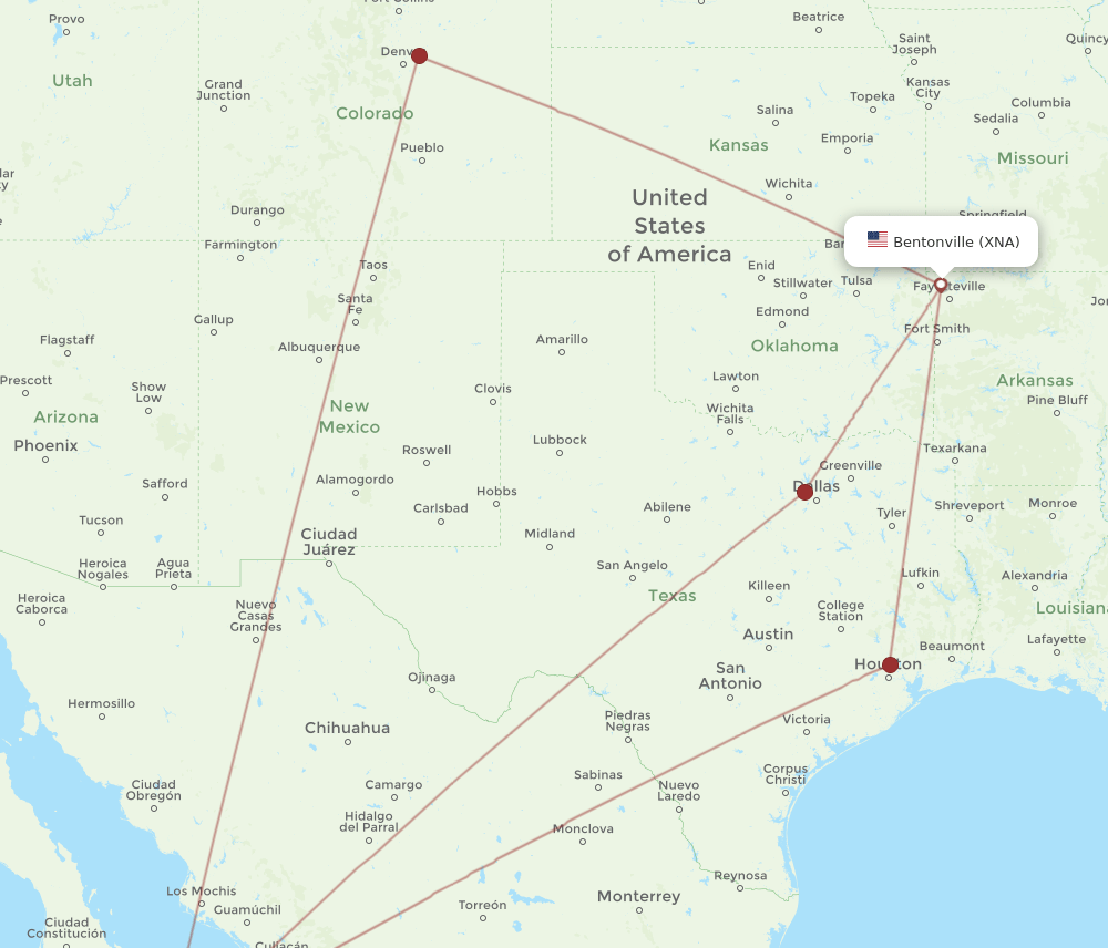 SJD-XNA flight routes