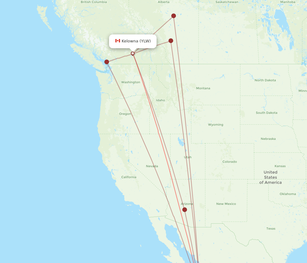 SJD-YLW flight routes