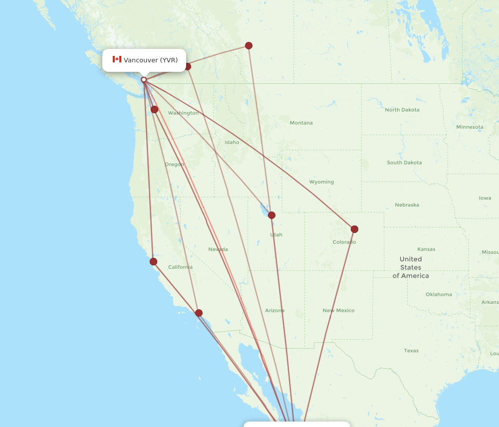SJD-YVR flight routes