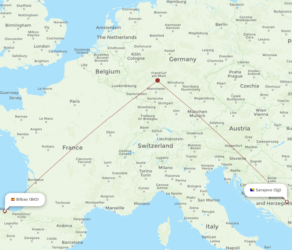 SJJ-BIO flight routes