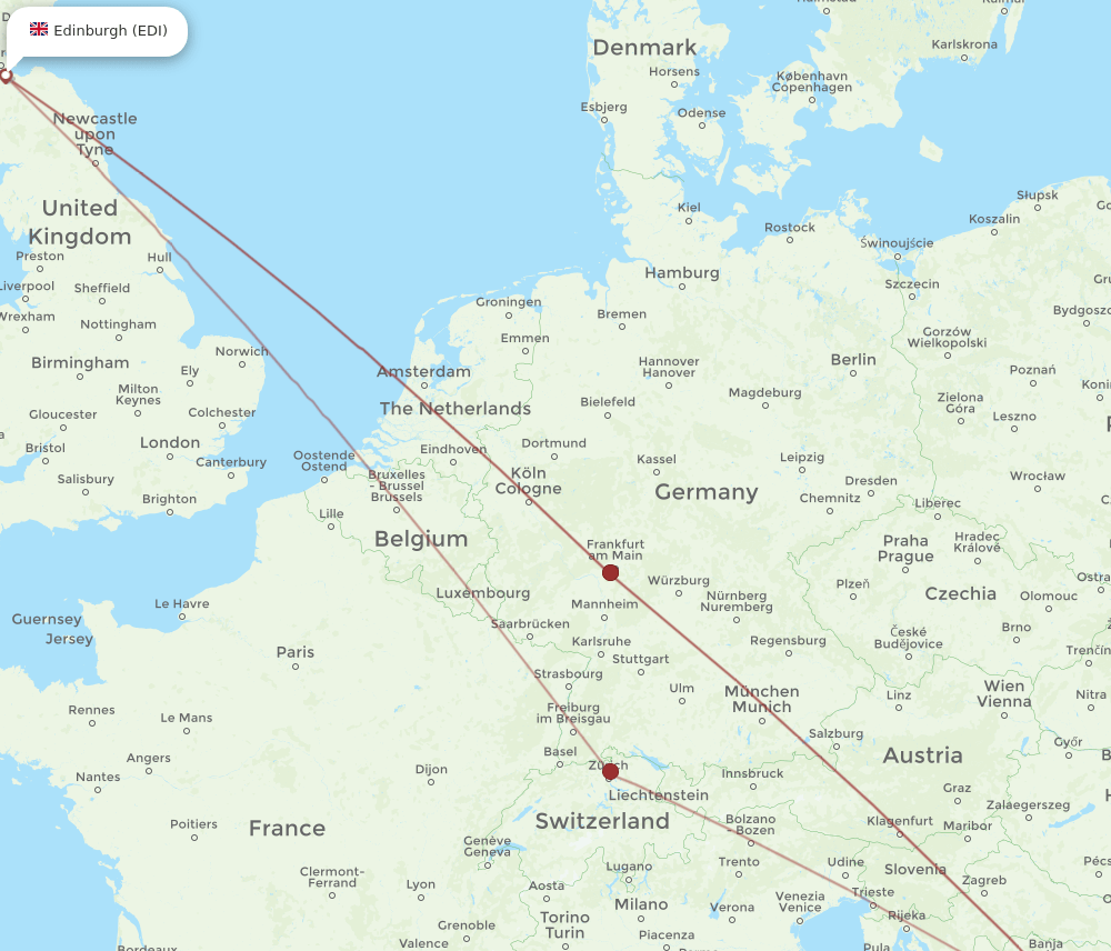 SJJ-EDI flight routes