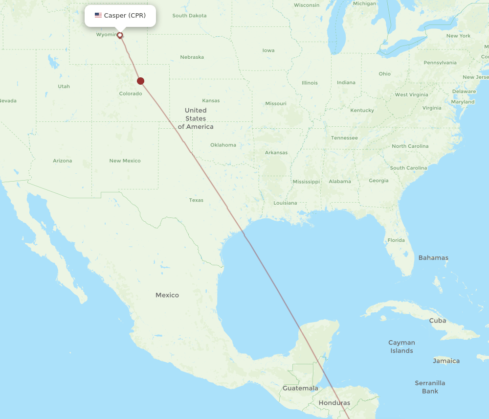 SJO-CPR flight routes