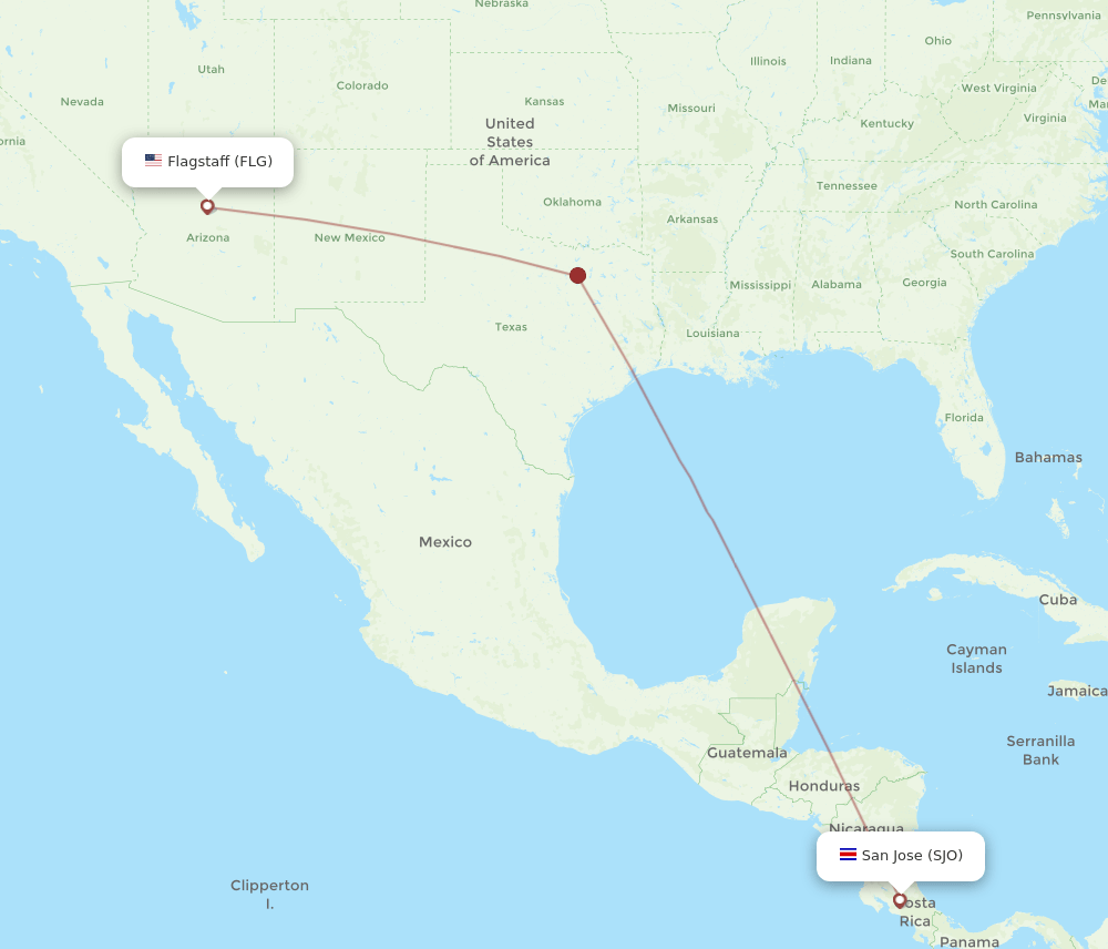 SJO-FLG flight routes
