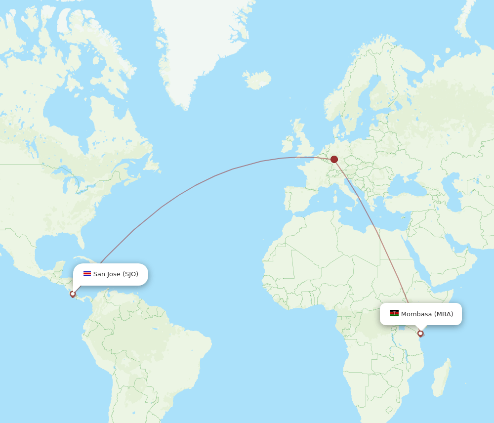 SJO-MBA flight routes