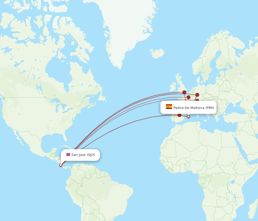 SJO-PMI flight routes