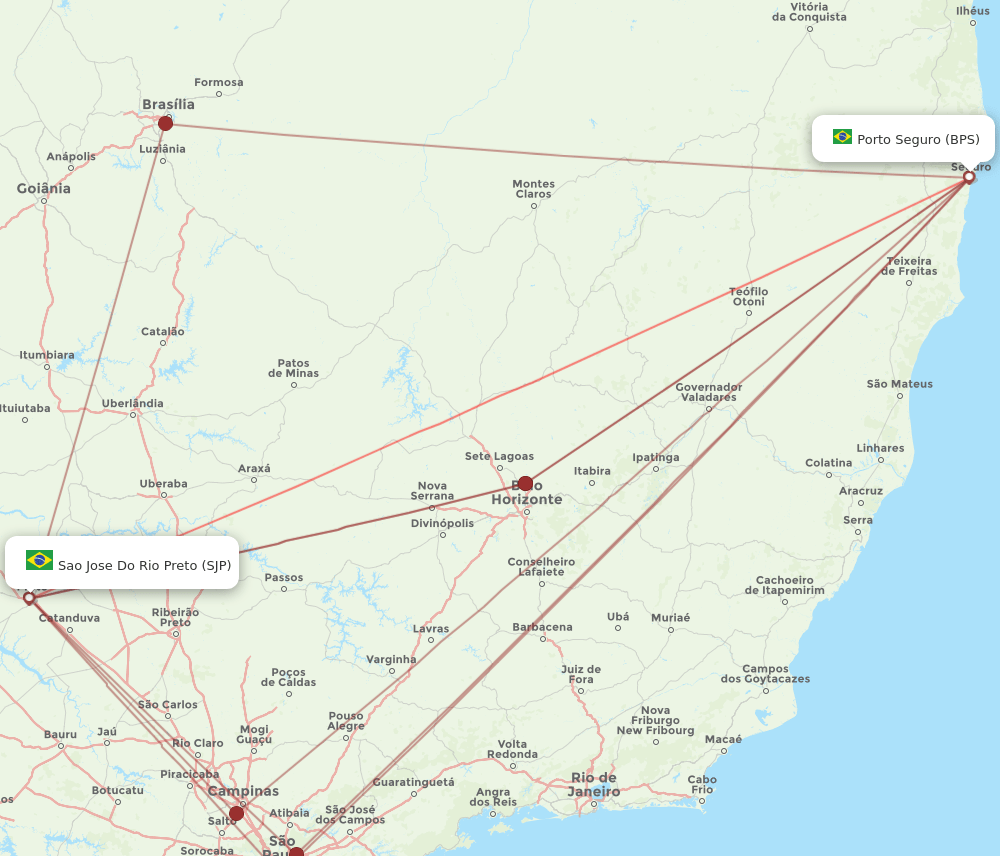 SJP to BPS flights and routes map