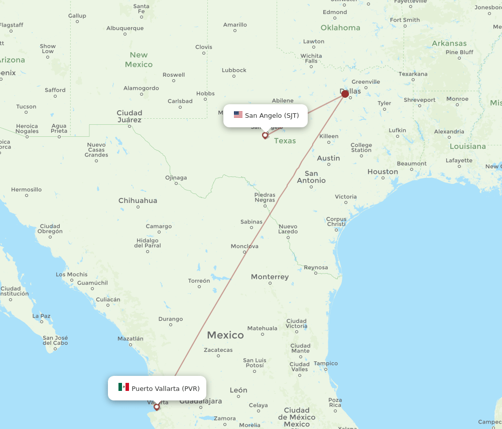 SJT-PVR flight routes