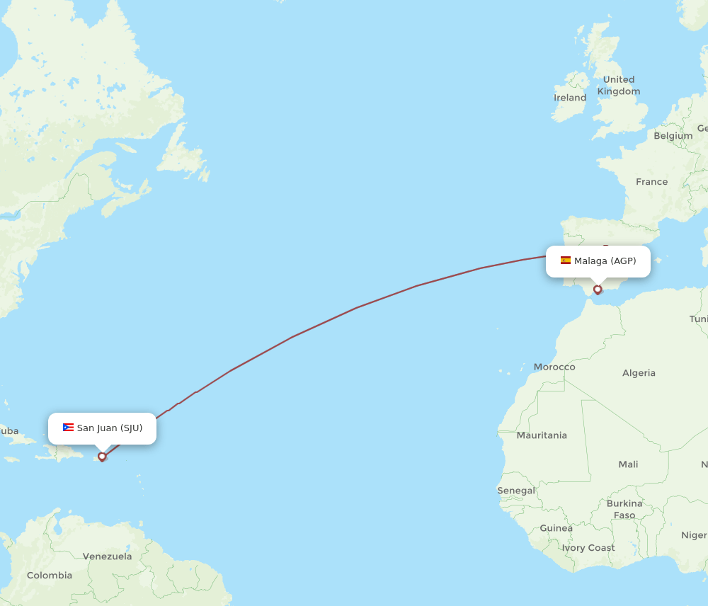 SJU-AGP flight routes