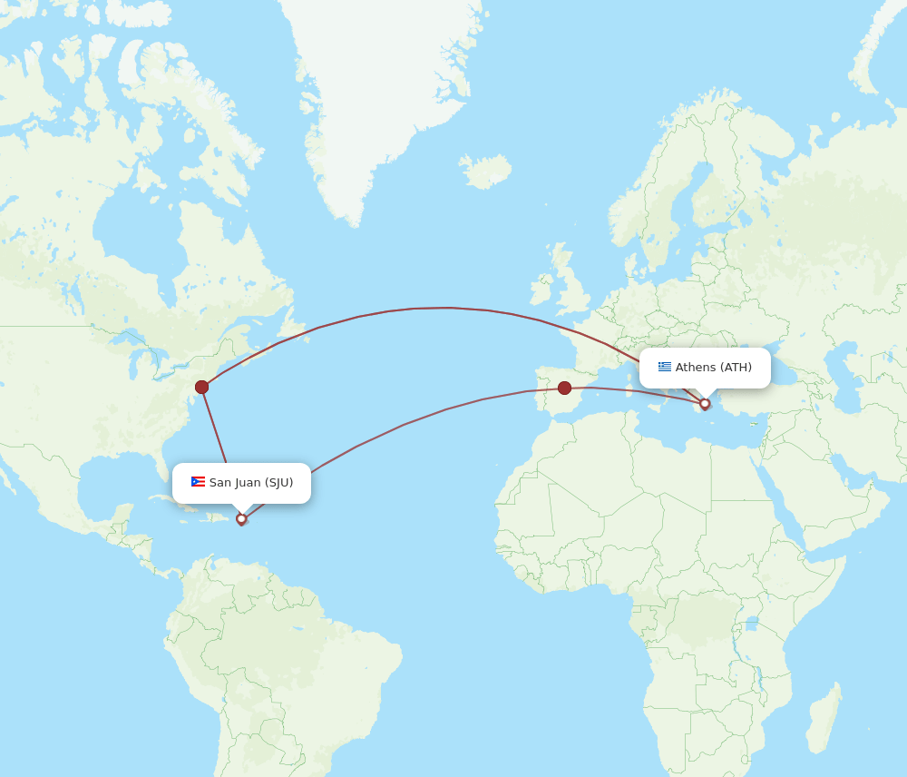 SJU-ATH flight routes