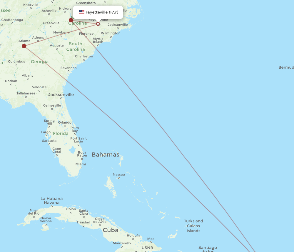 SJU-FAY flight routes