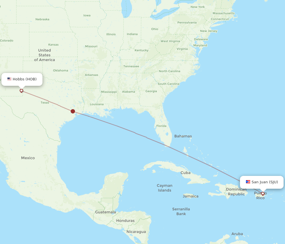 SJU-HOB flight routes