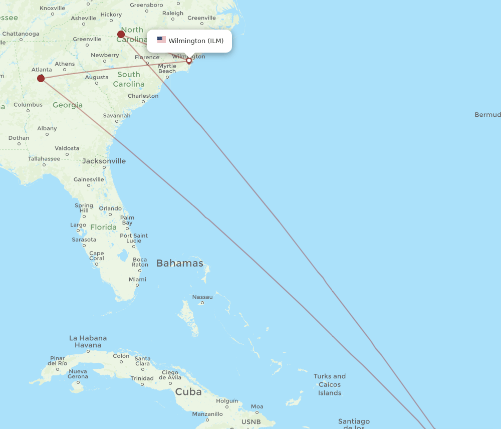 SJU-ILM flight routes