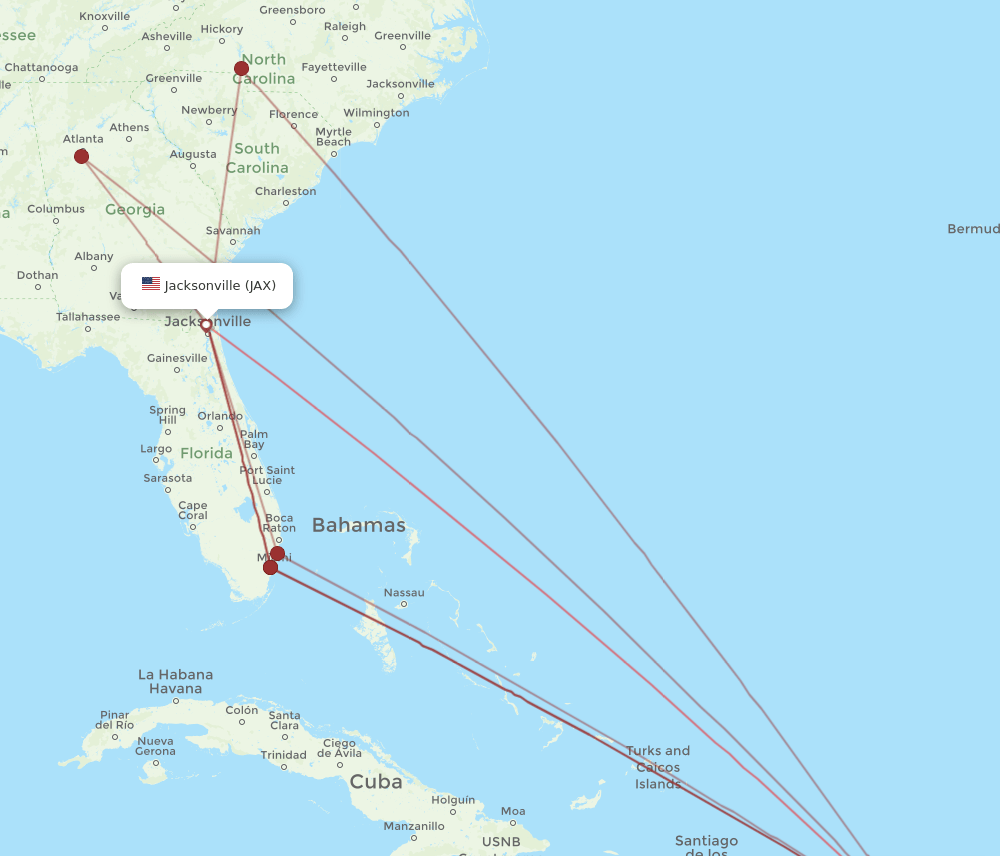 SJU-JAX flight routes