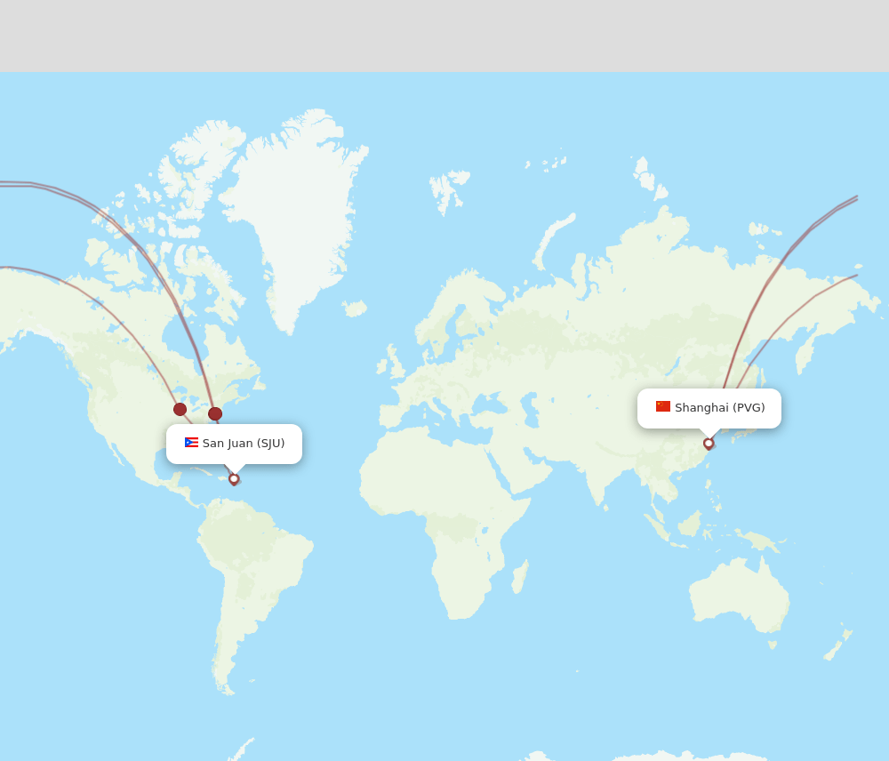 SJU-PVG flight routes