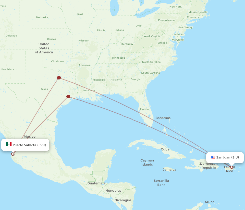 SJU-PVR flight routes