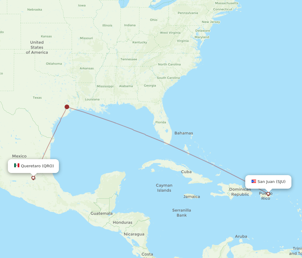 SJU-QRO flight routes
