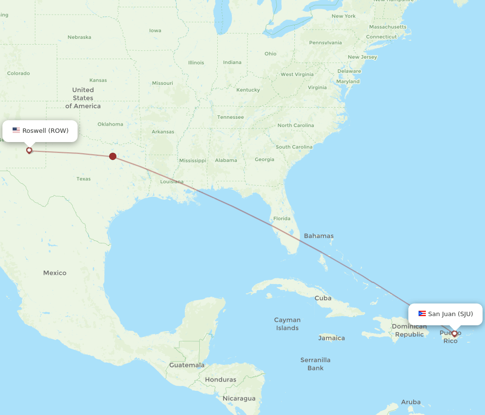 SJU-ROW flight routes