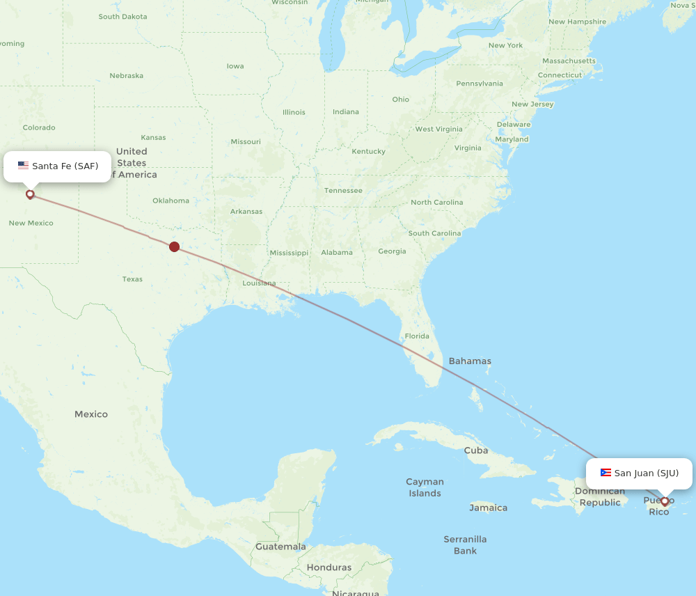 SJU-SAF flight routes