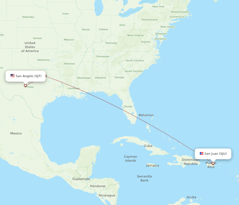 SJU-SJT flight routes