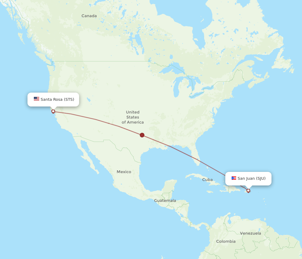 SJU-STS flight routes