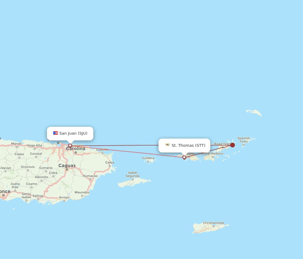 SJU-STT flight routes