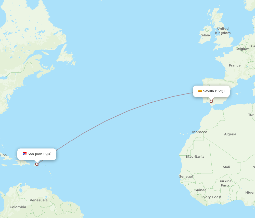 SJU-SVQ flight routes