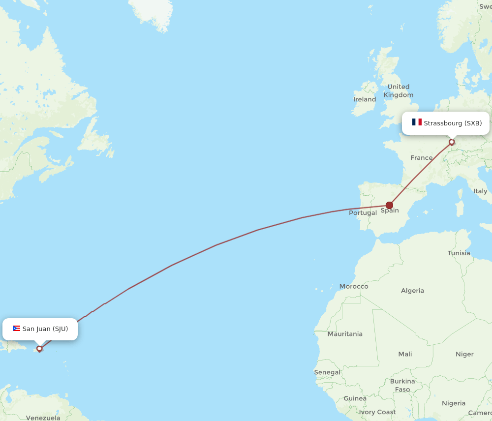 SJU-SXB flight routes