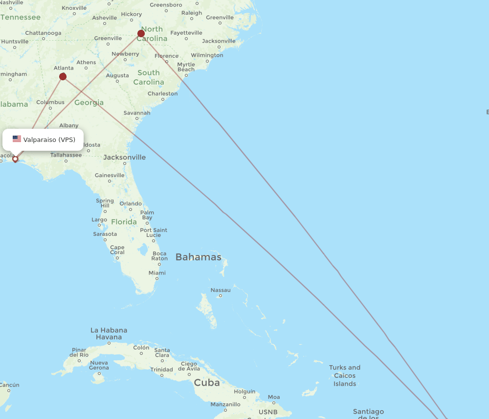 SJU-VPS flight routes