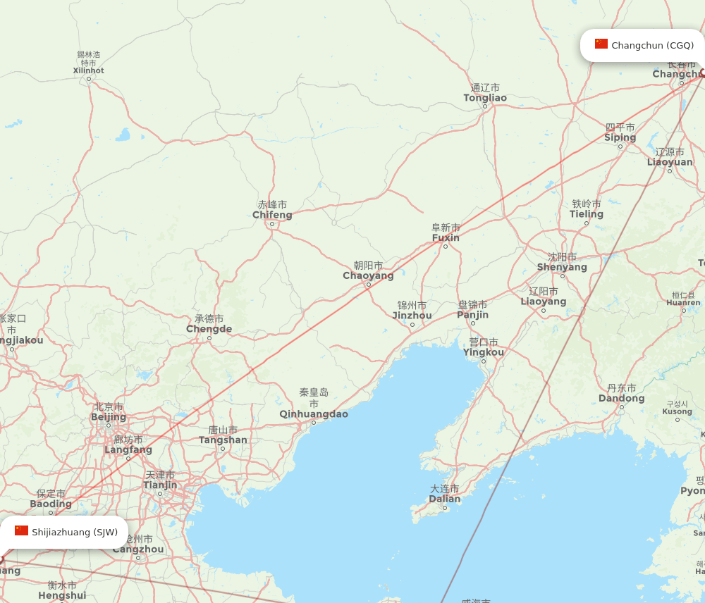 SJW-CGQ flight routes