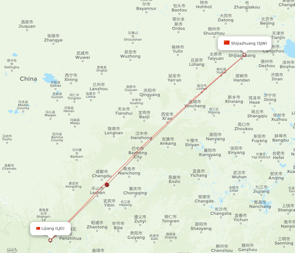 SJW-LJG flight routes