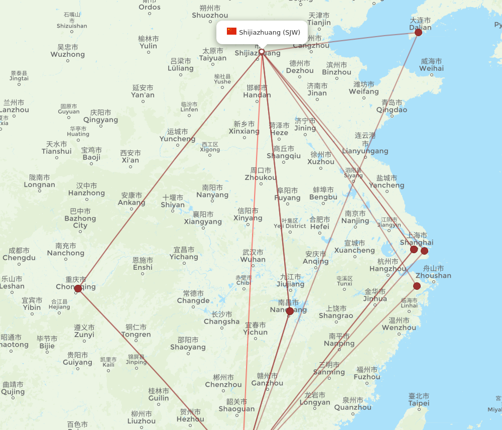 SJW to SZX flights and routes map