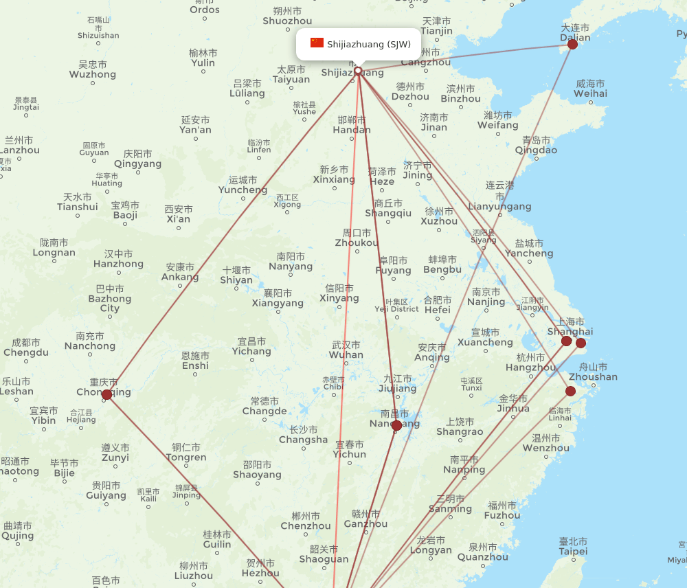 SJW-SZX flight routes