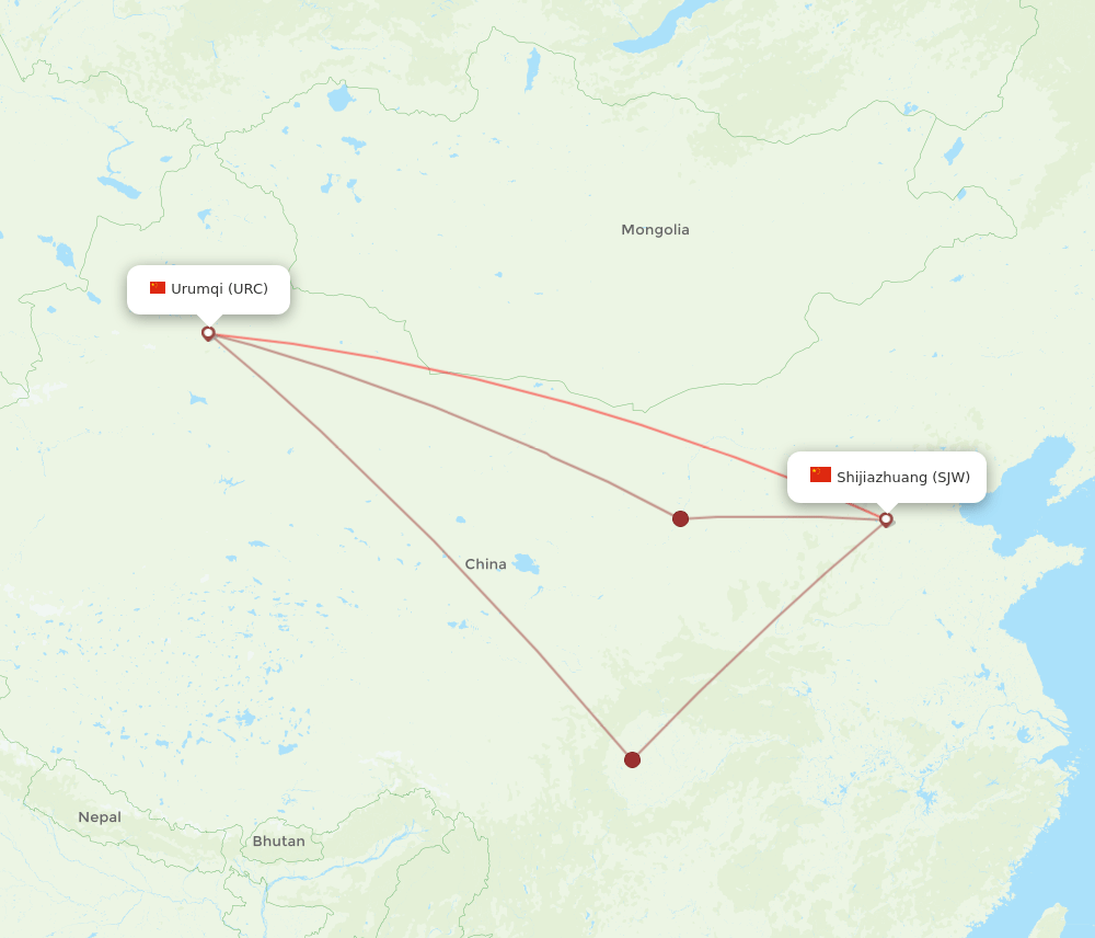 SJW-URC flight routes