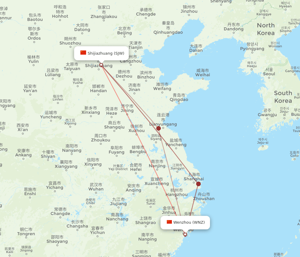 SJW-WNZ flight routes
