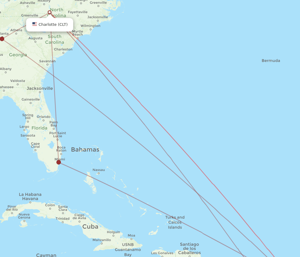 SKB-CLT flight routes