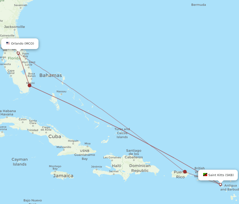 SKB-MCO flight routes