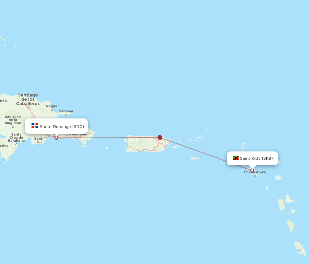 SKB to SDQ flights and routes map