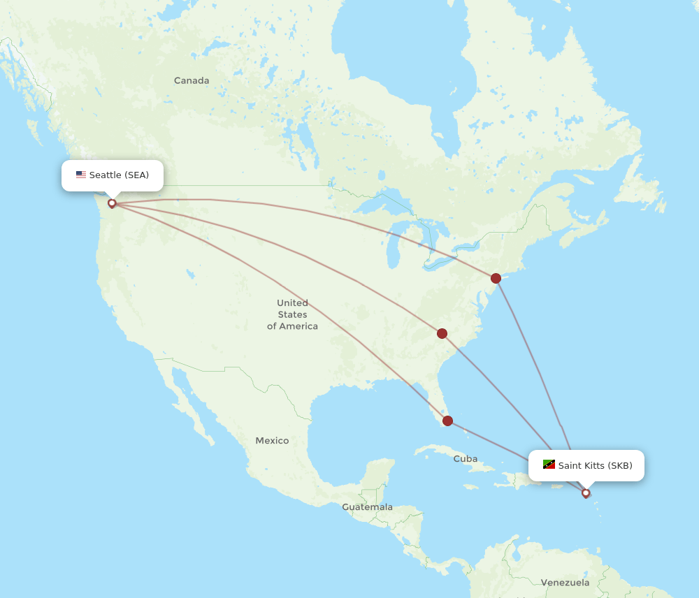 SKB-SEA flight routes
