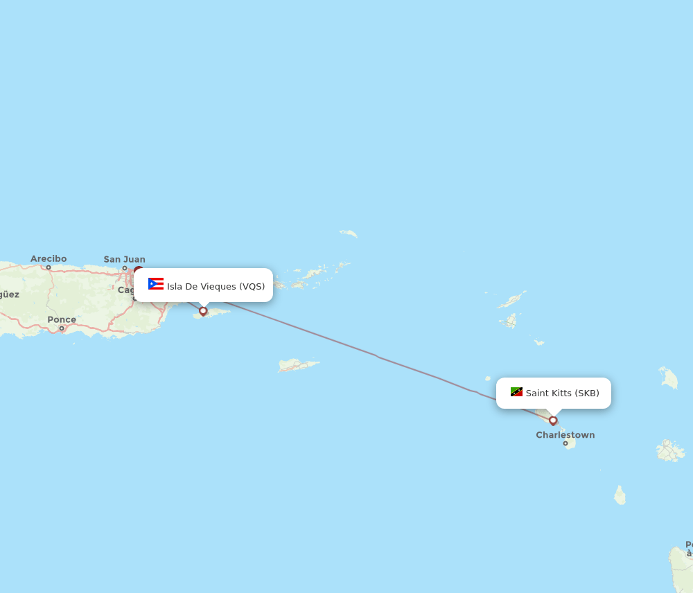 SKB-VQS flight routes