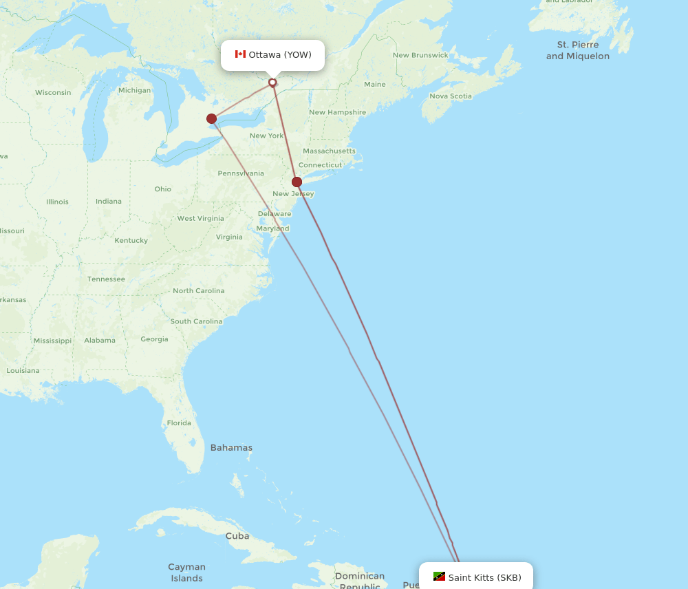 SKB-YOW flight routes