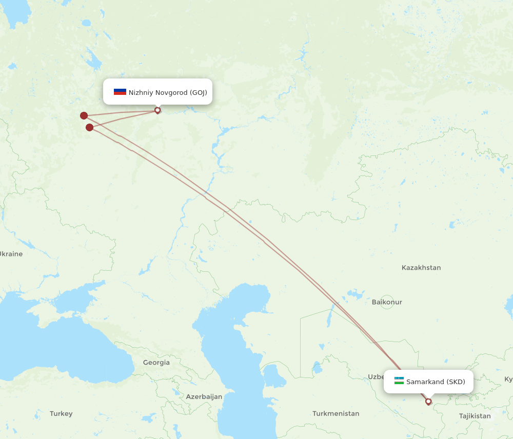 SKD-GOJ flight routes