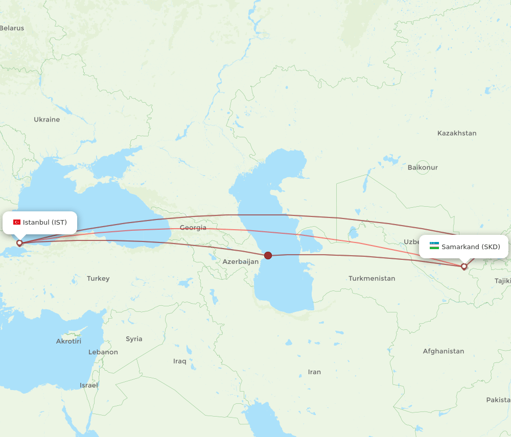 SKD-IST flight routes