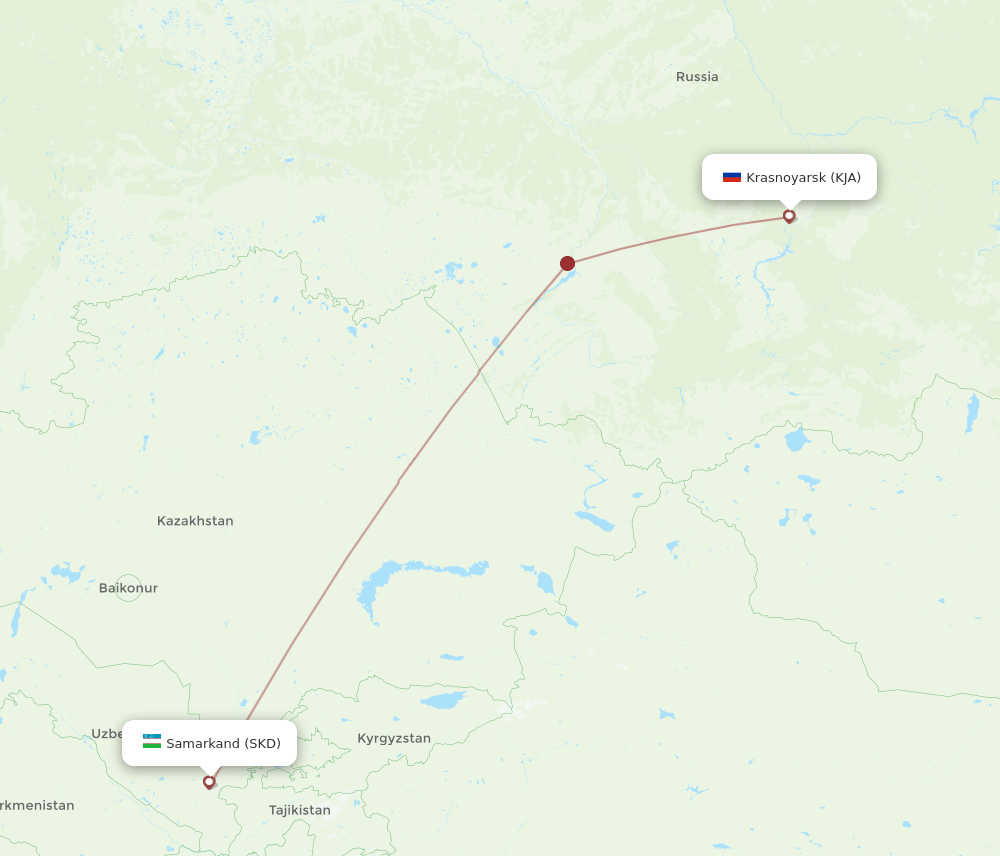 SKD-KJA flight routes