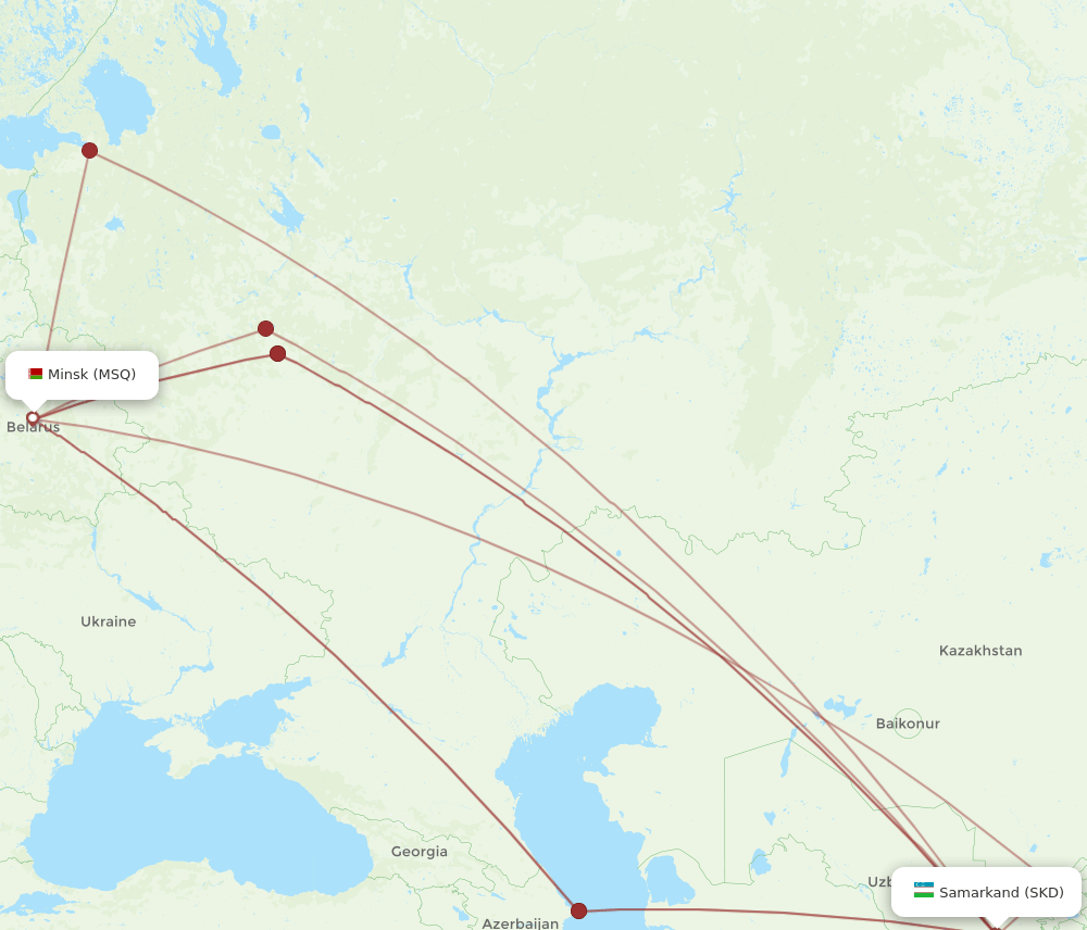 SKD-MSQ flight routes
