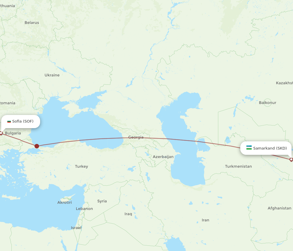 SKD-SOF flight routes