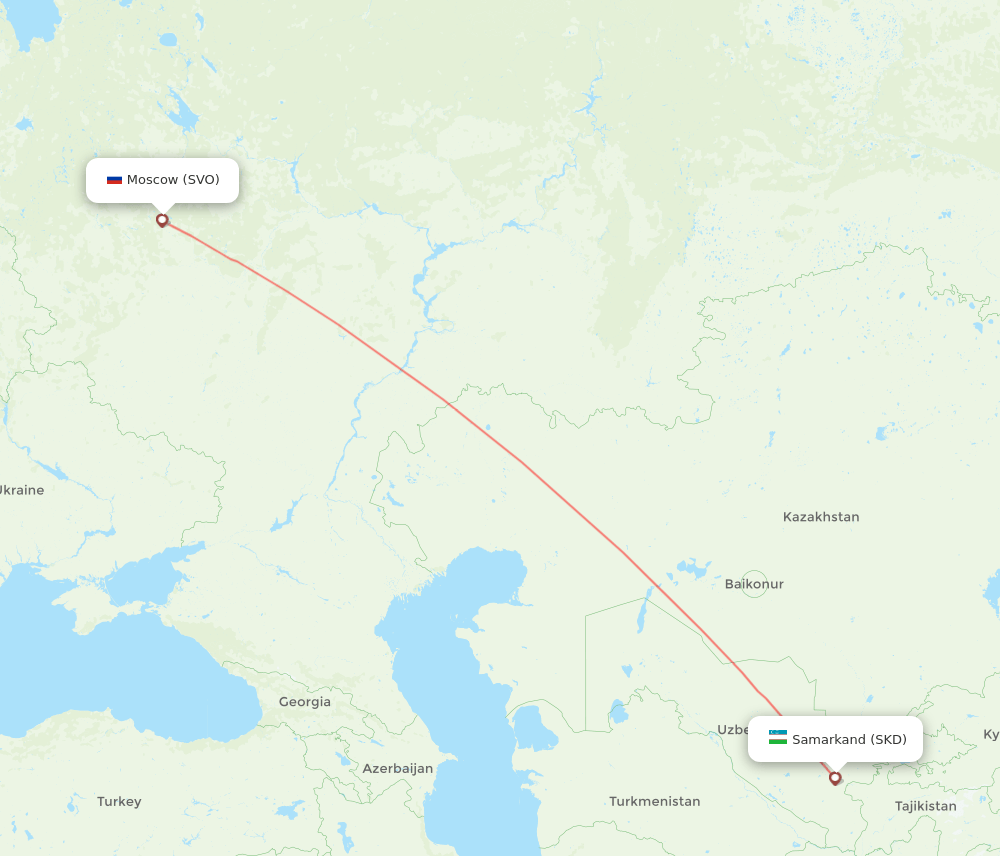 SKD-SVO flight routes