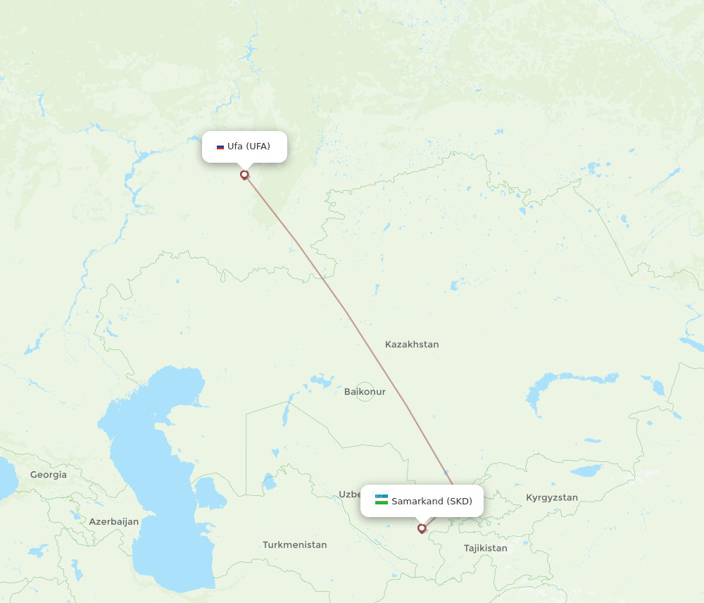 SKD-UFA flight routes
